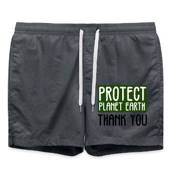 schützt planet Erde danke - Badeshorts - Anthrazit - Vorne - AI Model Male 185 light (185cm)