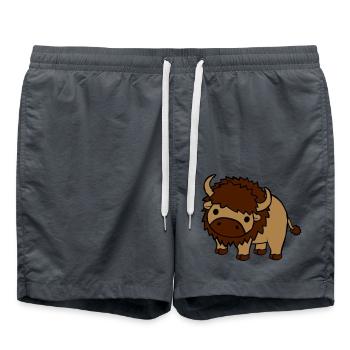 Grand bison doux - Short de bain - charbon - Devant - AI Model Male 185 light (185cm)