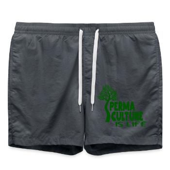 La permaculture, c’est la vie - Short de bain - charbon - Devant - AI Model Male 185 light (185cm)