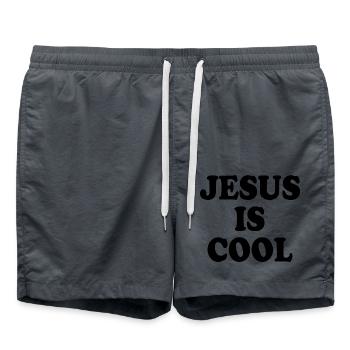 Jesus is cool - Short de bain - charbon - Devant - AI Model Male 185 light (185cm)