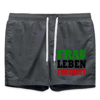 Frau leben freiheit - Badeshorts - Anthrazit - Vorne - AI Model Male 185 light (185cm)
