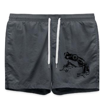 Laubfrosch Grafik Aquatische Amphibienfrosch Liebhaber - Badeshorts - Anthrazit - Vorne - AI Model Male 185 light (185cm)