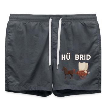 Pferdekutsche Hü Brid Hybrid Auto Pferd - Badeshorts - Anthrazit - Vorne - AI Model Male 185 light (185cm)