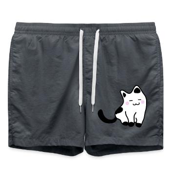 Weißes Kätzchen - Badeshorts - Anthrazit - Vorne - AI Model Male 185 light (185cm)