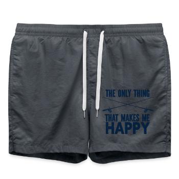 Angler Fishing Hook Fishing Rod Sport Fisherman - Swim Trunks - anthracite - Front - AI Model Male 185 light (185cm)