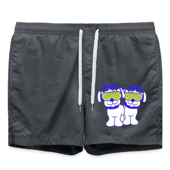 2 Cool Cute DJ Dog Pet Puppy Party Music - Swim Trunks - anthracite - Front - AI Model Male 185 light (185cm)