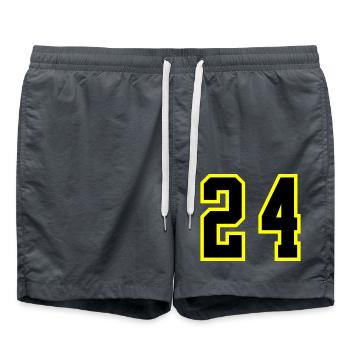 24 Number Jersey - Swim Trunks - anthracite - Front - AI Model Male 185 light (185cm)