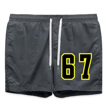 67 Number Leotard - Swim Trunks - anthracite - Front - AI Model Male 185 light (185cm)