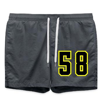58 Number Jersey - Swim Trunks - anthracite - Front - AI Model Male 185 light (185cm)