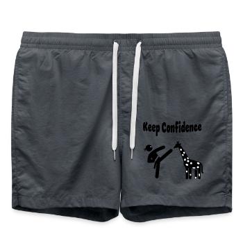 Keep Confidence - Swim Trunks - anthracite - Front - AI Model Male 185 light (185cm)