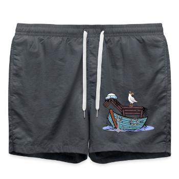 Horse Sailor Adventure Travel Boat Child Kids - Swim Trunks - anthracite - Front - AI Model Male 185 light (185cm)