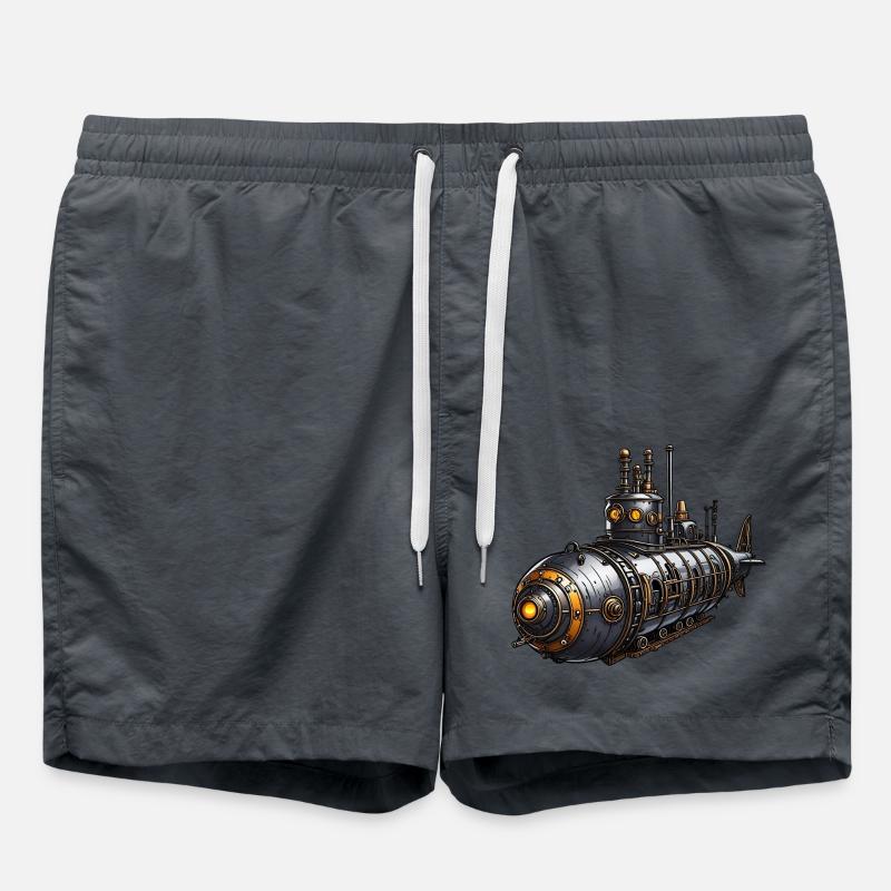 Steampunk submarine - Swim Trunks - anthracite