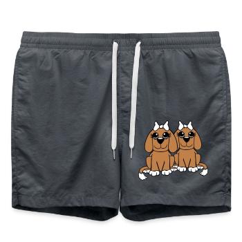 2 Équipe de chiens Deux amis Petites amies Couple Équipage - Short de bain - charbon - Devant - AI Model Male 185 light (185cm)