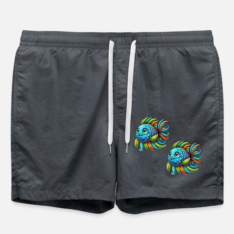 Fish Comic 2 - Swim Trunks - anthracite