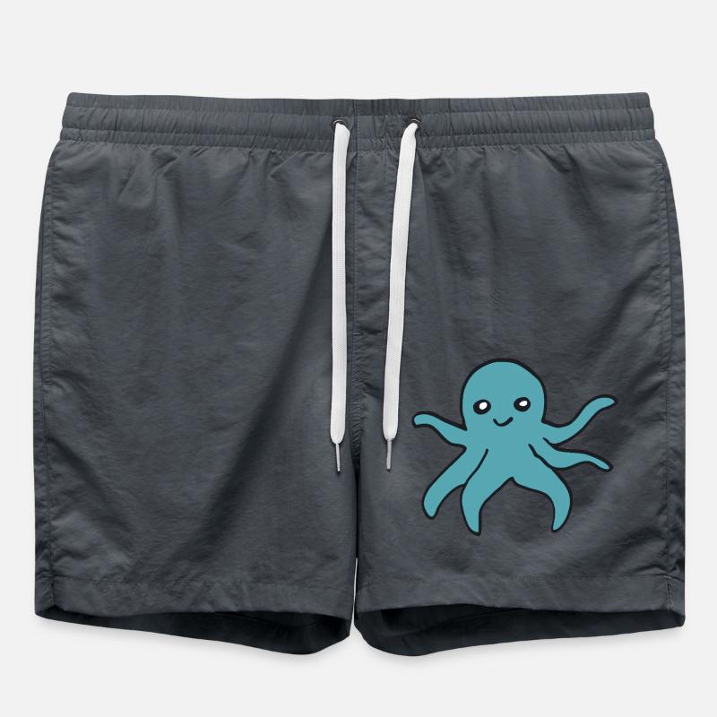 Octopus turquoise - Swim Trunks - anthracite