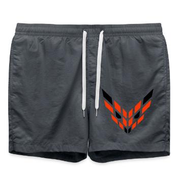 Fuchs Rotfuchs Abstraktes Logo Cool Böser Blick - Badeshorts - Anthrazit - Vorne - AI Model Male 185 light (185cm)