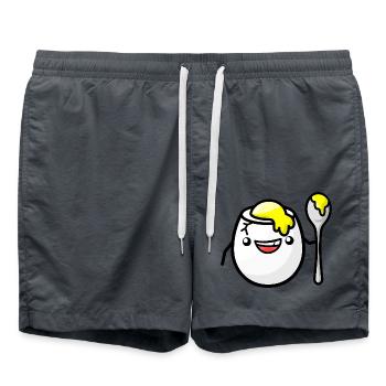 frühstücksei beim frisieren - Badeshorts - Anthrazit - Vorne - AI Model Male 185 light (185cm)