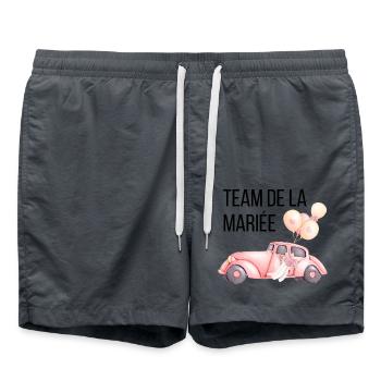 Team de la mariée - voiture mariage - Short de bain - charbon - Devant - AI Model Male 185 light (185cm)