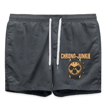 Chrono Junkie – Vintage Vibes for Time Lovers - Swim Trunks - anthracite - Front - AI Model Male 185 light (185cm)