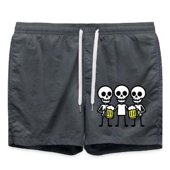 Équipe de buveurs de bière Skeleton - Short de bain - charbon - Devant - AI Model Male 185 light (185cm)