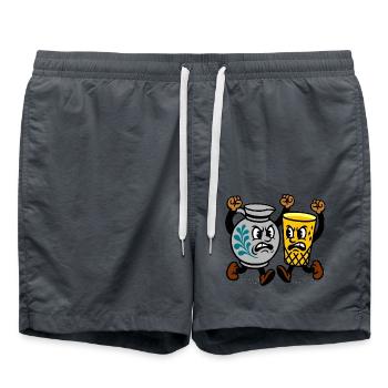 bembel geripptes - Badeshorts - Anthrazit - Vorne - AI Model Male 185 light (185cm)
