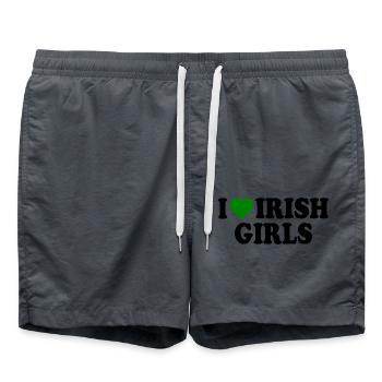 I love irish girls - Short de bain - charbon - Devant - AI Model Male 185 light (185cm)