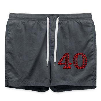 ALLES GUTE ZUM GEBURTSTAG. ALLES GUTE ZUM GEBURTSTAG. JAHRESTAG. - Badeshorts - Anthrazit - Vorne - AI Model Male 185 light (185cm)