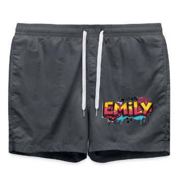 Emily Graffiti Cool Name First Name - Swim Trunks - anthracite - Front - AI Model Male 185 light (185cm)