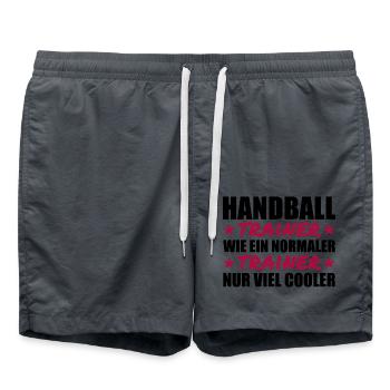Handballtrainer sind viel cooler - Badeshorts - Anthrazit - Vorne - AI Model Male 185 light (185cm)