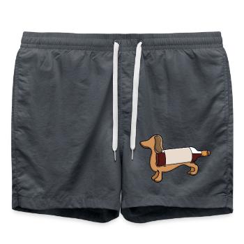 Entzückender Dackel Wein - Badeshorts - Anthrazit - Vorne - AI Model Male 185 light (185cm)
