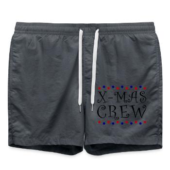 X Mas Crew Weihnachts Team - Badeshorts - Anthrazit - Vorne - AI Model Male 185 light (185cm)
