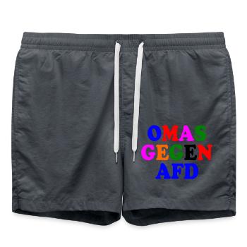 Omas gegen afd - Badeshorts - Anthrazit - Vorne - AI Model Male 185 light (185cm)
