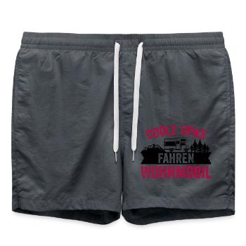 Coole Opas Fahren Wohnmobil Caravan Camper Womo - Badeshorts - Anthrazit - Vorne - AI Model Male 185 light (185cm)