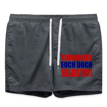 Remigrez vous-mêmes - Short de bain - charbon - Devant - AI Model Male 185 light (185cm)