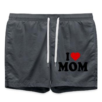 I love mom - Short de bain - charbon - Devant - AI Model Male 185 light (185cm)