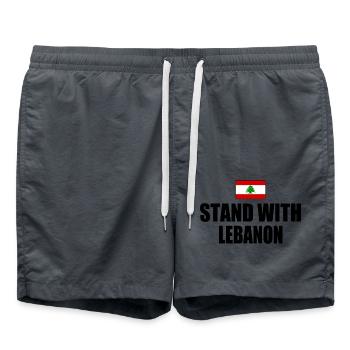 STAND WITH LEBANON - Badeshorts - Anthrazit - Vorne - AI Model Male 185 light (185cm)