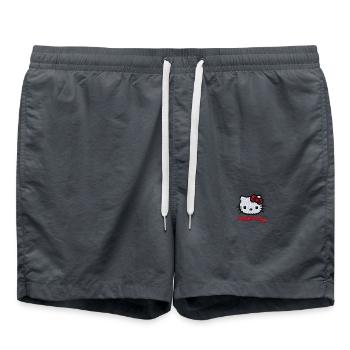Hello Kitty Stick Portrait - Badeshorts - Anthrazit - Vorne - AI Model Male 185 light (185cm)