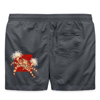 Lybia Tessellata – Die Boxerkrabbe, Blumen als Wieap - Badeshorts - Anthrazit - Hinten