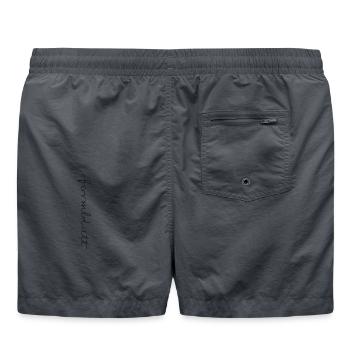 Police verticale calligraphique - Short de bain - charbon - Dos - AI Model Male 185 light (185cm)