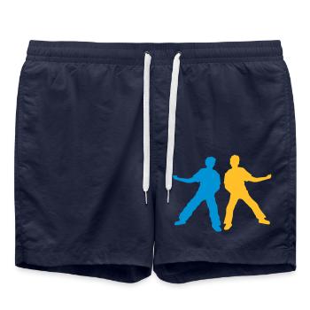 Team 2 Luftgitarre Freunde - Badeshorts - French Navy - Vorne - AI Model Male 185 light (185cm)