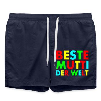 Beste mutti der welt - Badeshorts - French Navy - Vorne - AI Model Male 185 light (185cm)