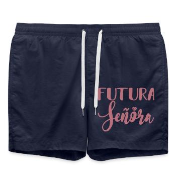 Futura Señora Engagement Bridal Shower Wedding - Swim Trunks - french navy - Front - AI Model Male 185 light (185cm)