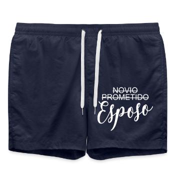 Novio Prometido Esposo Ehemann Bräutigam Hochzeitsgeschenk - Badeshorts - French Navy - Vorne - AI Model Male 185 light (185cm)