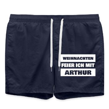 Prénom Arthur - Short de bain - bleu marine - Devant - AI Model Male 185 light (185cm)