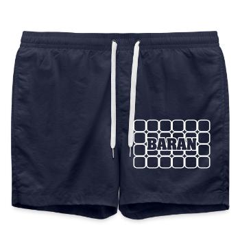 Men's name Baran - Swim Trunks - french navy - Front - AI Model Male 185 light (185cm)