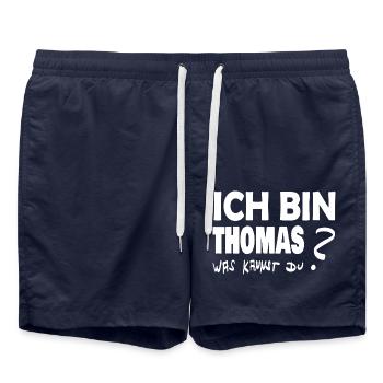 Geschenk für Thomas - Badeshorts - French Navy - Vorne - AI Model Male 185 light (185cm)