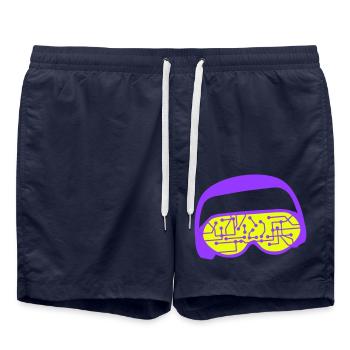 DJ Daten Mikrochip Sonnenbrille Brille Party Musik - Badeshorts - French Navy - Vorne - AI Model Male 185 light (185cm)