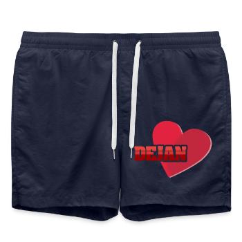 First name Dejan - Swim Trunks - french navy - Front - AI Model Male 185 light (185cm)