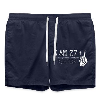 J’ai 27 ans et majeur - 28e anniversaire - Short de bain - bleu marine - Devant - AI Model Male 185 light (185cm)
