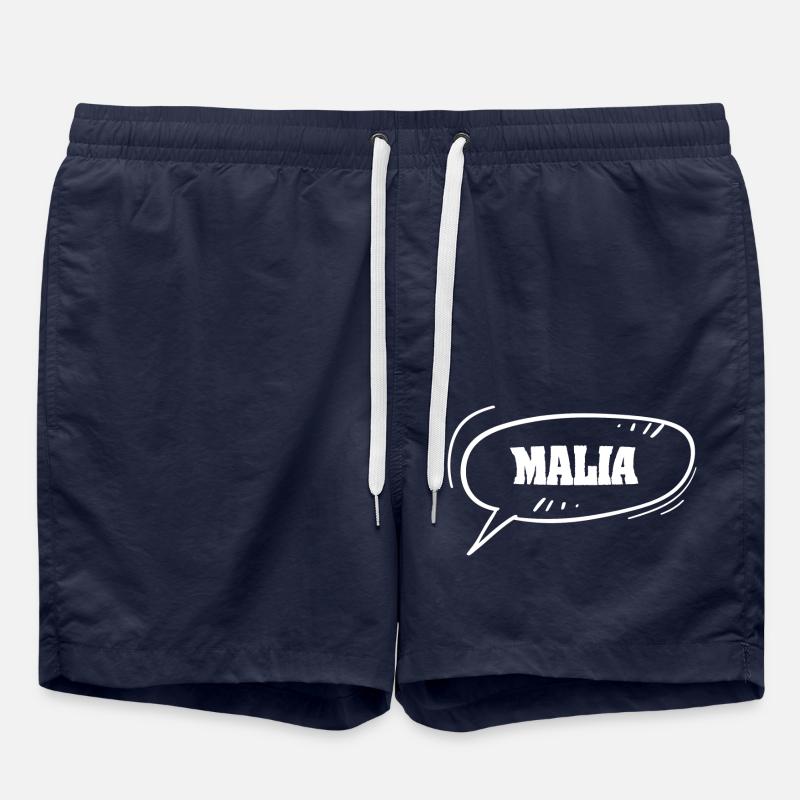 Prénom Malia - Short de bain - bleu marine